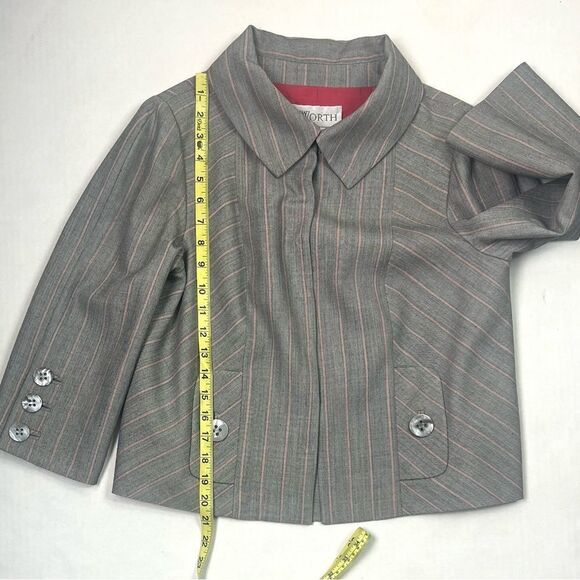 W Worth Wool Pin  Striped Pantsuit - Picture 10 of 14